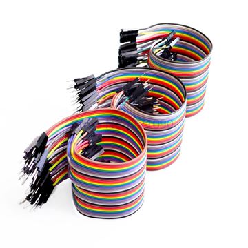 Cables dupont 40cm para protoboard, (M-M, H-H y M-H) 120 uds