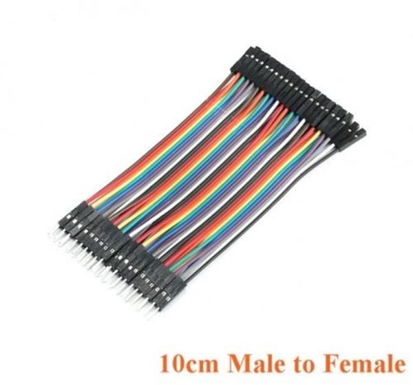 Cables dupont 10cm para protoboard, (macho-hembra) M-F, 40 uds