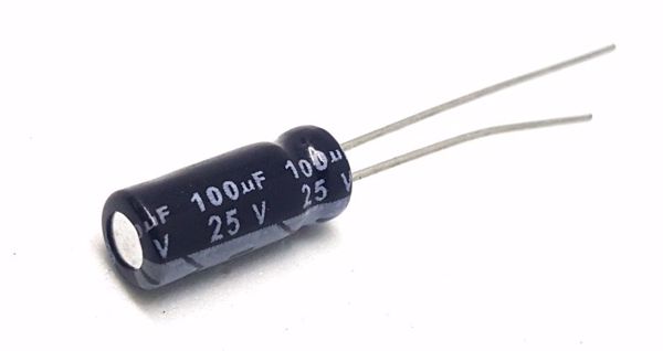 Condensador electrolitico 100uF 25V (10uds)