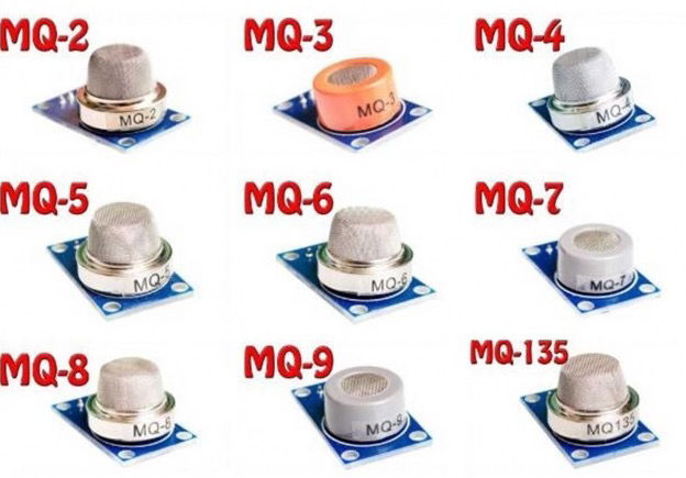 Set de sensores MQ la detección de gases.
