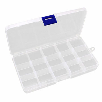 Caja organizadora plástico, 15 compartimentos 20x95x170mm